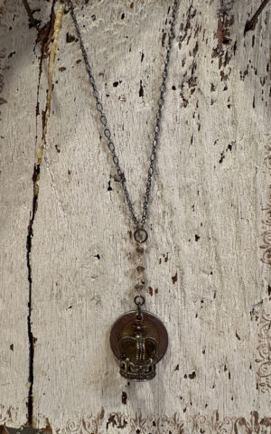 Crown and Coin Charm Necklace