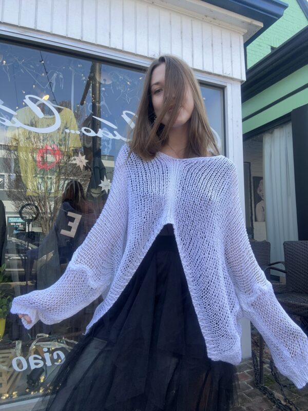 Distressed A-line Sweater