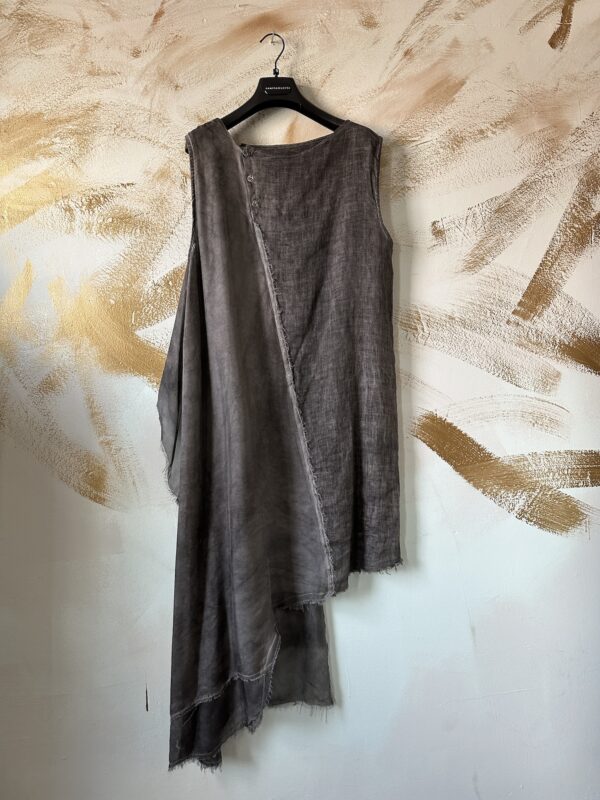 Sanctamuerte Asymetrical Linen and Silk Midi