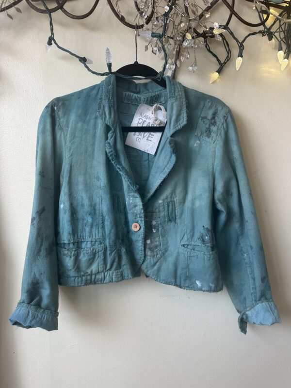 Hand-dyed Magnolia Pearl Cropped Jacket