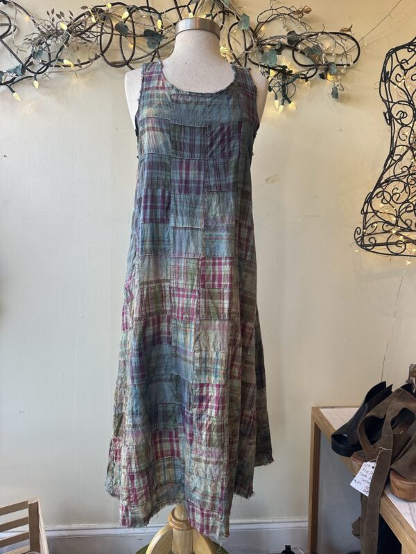 Dyed Cotton Plaid Dress