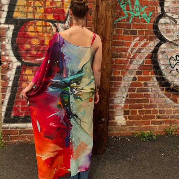 Watercolor One Sleeve Dress