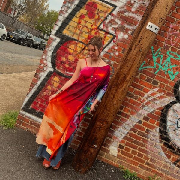 Watercolor One Sleeve Dress