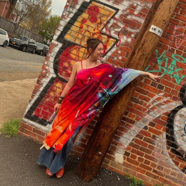 Watercolor One Sleeve Dress