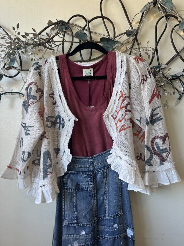 Abstract Ruffled Shrug