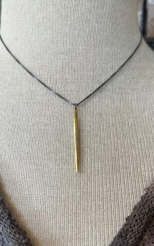Oxidized Silver Spike Necklace
