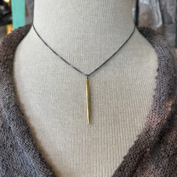 Oxidized Silver Spike Necklace