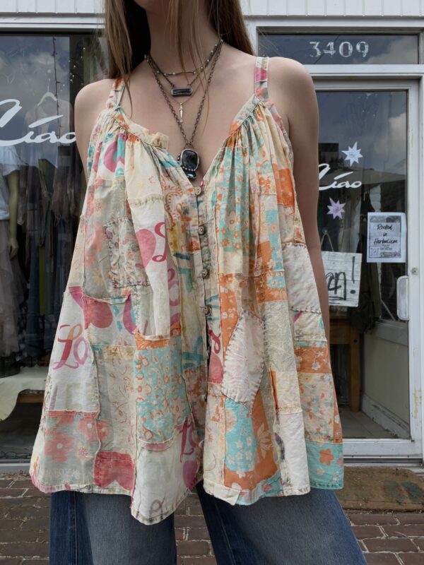 Patchwork Sleeveless Blouse