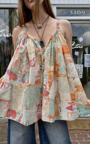 Patchwork Sleeveless Blouse
