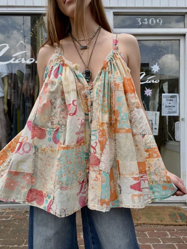 Patchwork Sleeveless Blouse