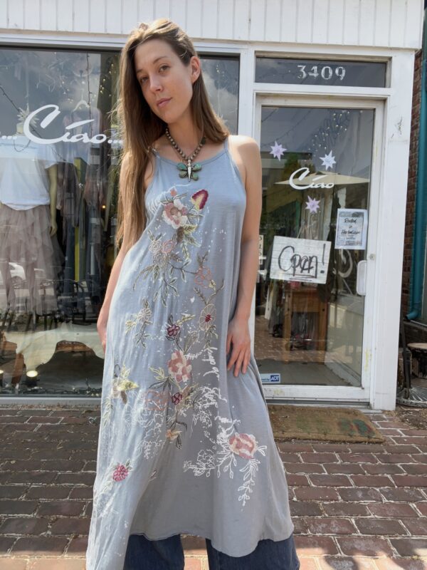 Embroidered Tank Dress