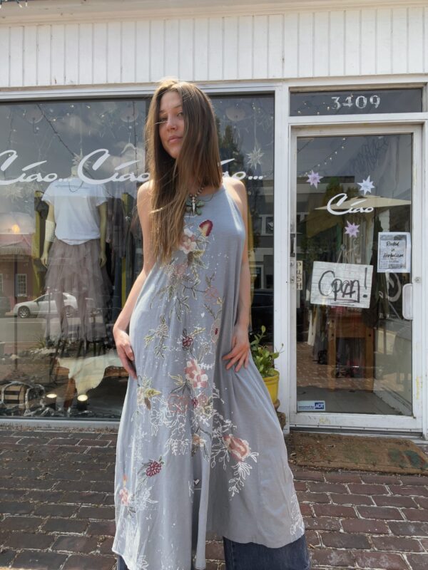 Embroidered Tank Dress