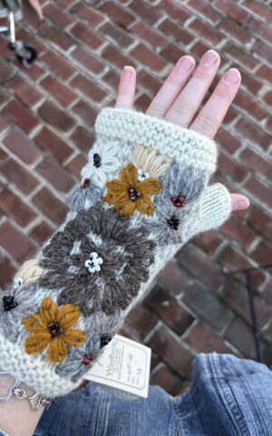 Cream Beaded Hand Warmer