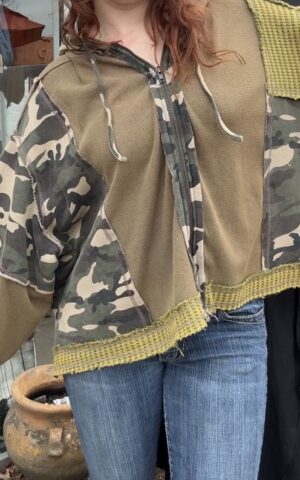 Camo Patchwork Zip-Up