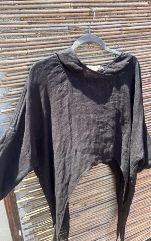Bodil Black Hooded Top