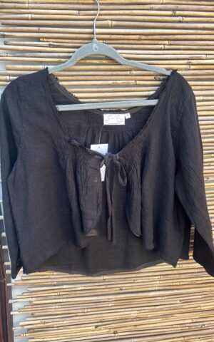 Paper Lace Tie Blouse