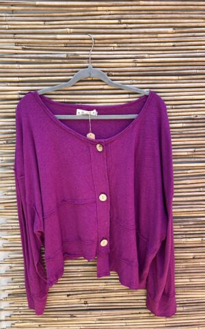 Bodil Magenta Button Up