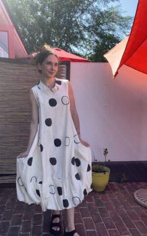 Linen Polka Dot Maxi Dress