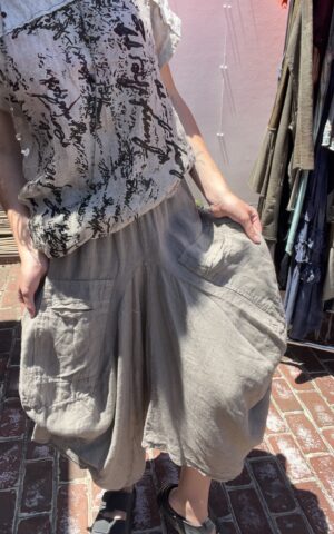 Linen Taupe Harem Skirt