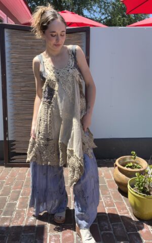 Crochet and Linen Tank Top Dress