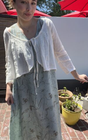 Paper Lace Tie Blouse