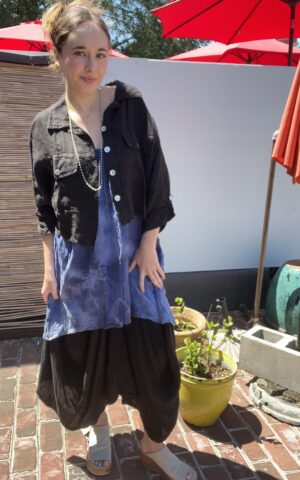 Linen Black Button Up Top